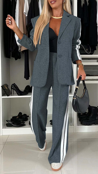 Dames Élégante et confortable combinaison blazer-pantalon Chic und Stil