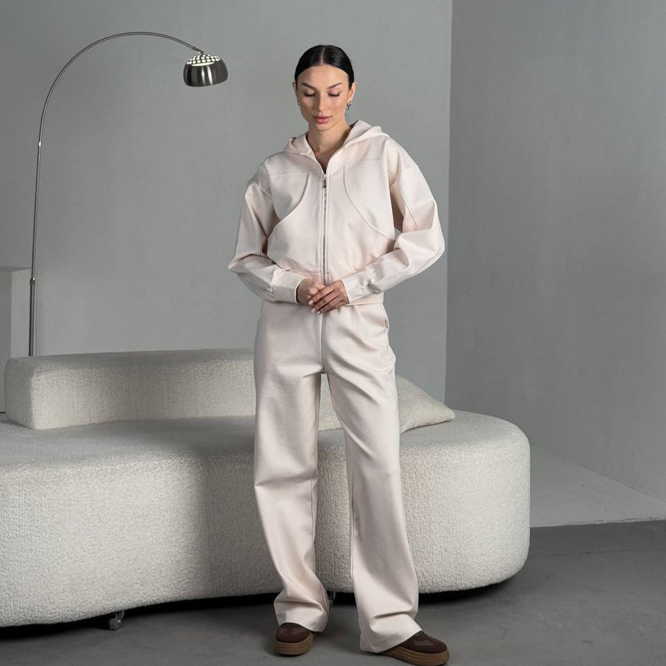 Dames coupe aversée veste à capuche avec fermeture éclair et poches Chic und Stil