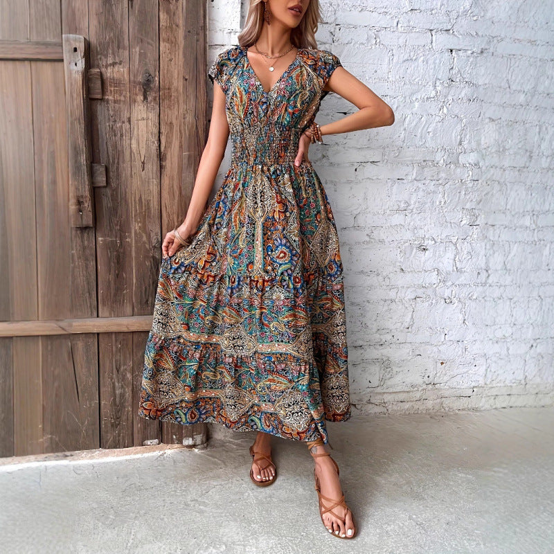 Robe maxi bohème inspirée vintage pour dames Chic und Stil