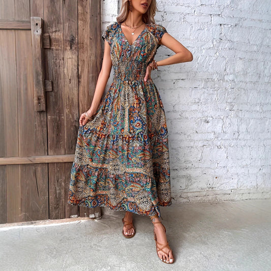 Robe maxi bohème inspirée vintage pour dames Chic und Stil