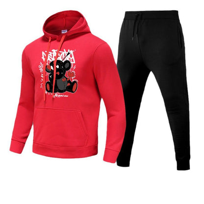 Women's sport hoodie set and jogging pants with a cute pattern Chic and Style
