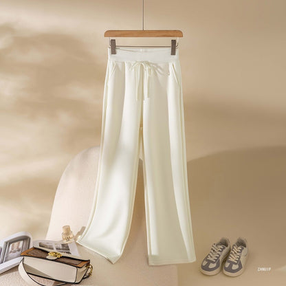 Pantalon de sport ample pour femmes avec taille élastique et cordon de serrage réglable Chic & Stil