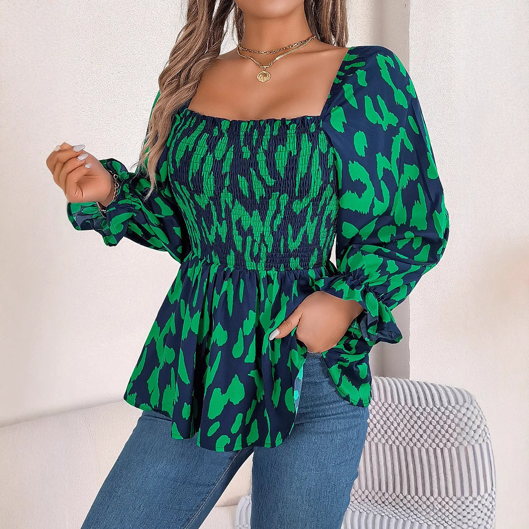 Chemisier à lacets pour dames avec une coupe ample et un imprimé animal à la mode Chic und Stil