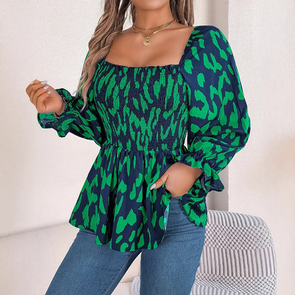 Chemisier à lacets pour dames avec une coupe ample et un imprimé animal à la mode Chic und Stil