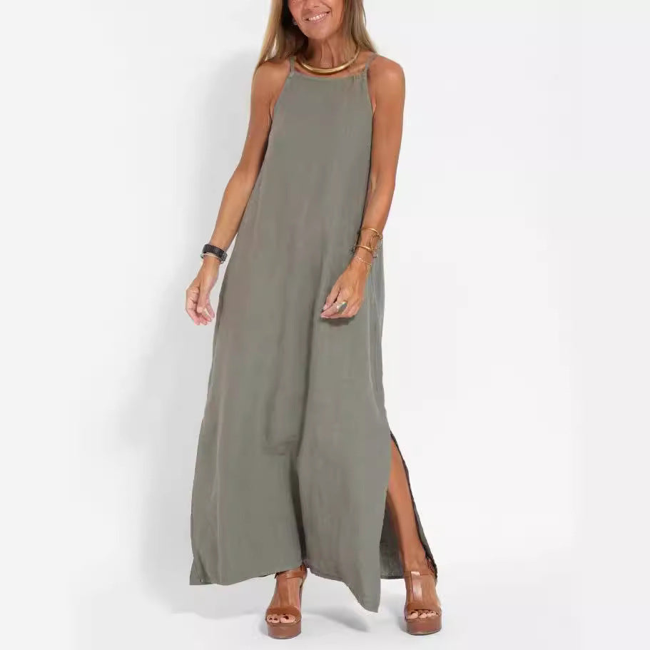 Robe maxi élégante pour femmes avec des fines bretelles et un ourlet fluide Chic und Stil