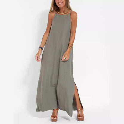 Robe maxi élégante pour femmes avec des fines bretelles et un ourlet fluide Chic und Stil
