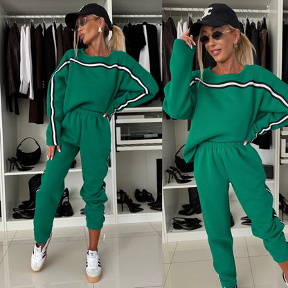 Ladies modern sporty tracksuit with stripes Chic and Style