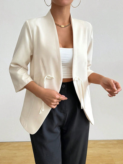 Women's trendy wrap blazer with belted waist and 3/4 sleeves Chic and Style