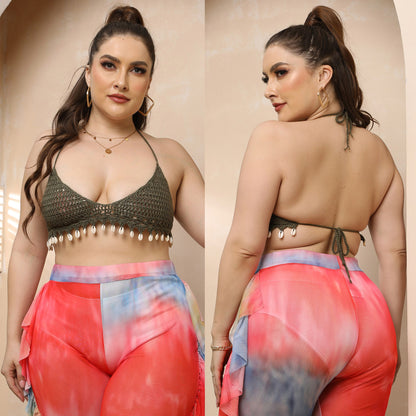 Dames Chic Batik Taille Haute Pantalon Chic und Stil