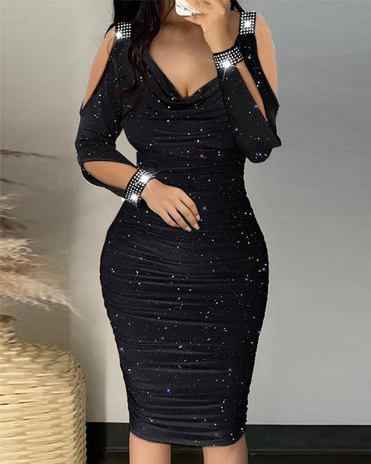 Robe ajustée à motif étoiles pour femmes Chic und Stil