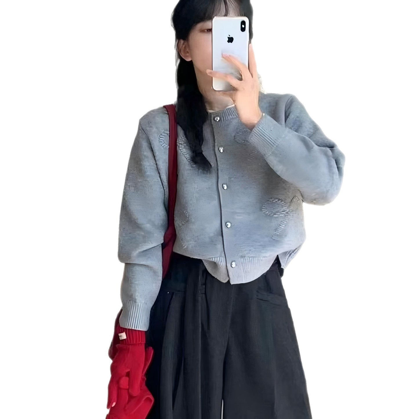 Dames confortable gilet en tricot à manches courtes et détails de boutons de haute qualité Chic und Stil