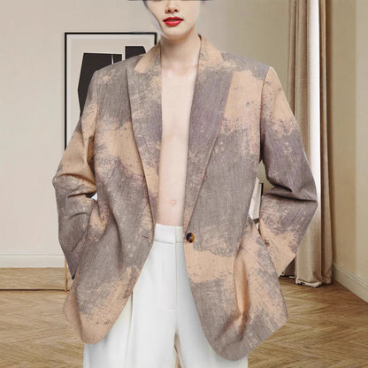 Dames Blazer Oversized avec un dégradé de couleurs artistique Chic und Stil
