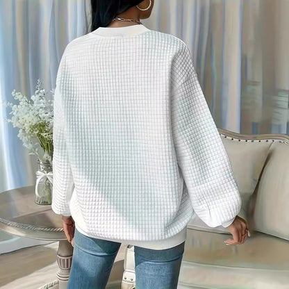 Dames pull décontracté oversized avec design texturé Chic und Stil
