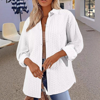 Blouse en tricot surdimensionnée pour femmes avec un motif de tresses moderne Chic und Stil