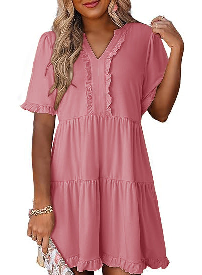 Robe de loisirs femme avec détails volants Chic und Stil