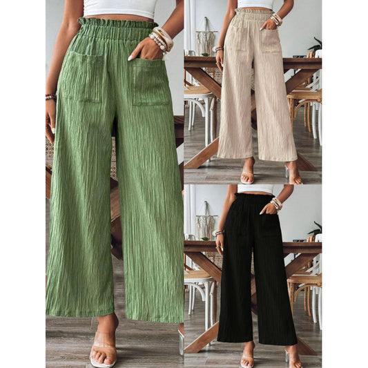 Airy palazzo pants for women with elastic waistband and large pockets Chic und Stil