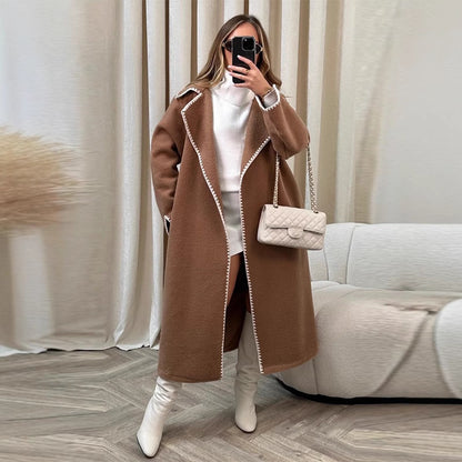 Dames Élégant Manteau Boucle Chic und Stil