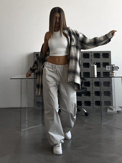 Chic and Style Women's Casual High-Waisted Pants with Elastic Waist