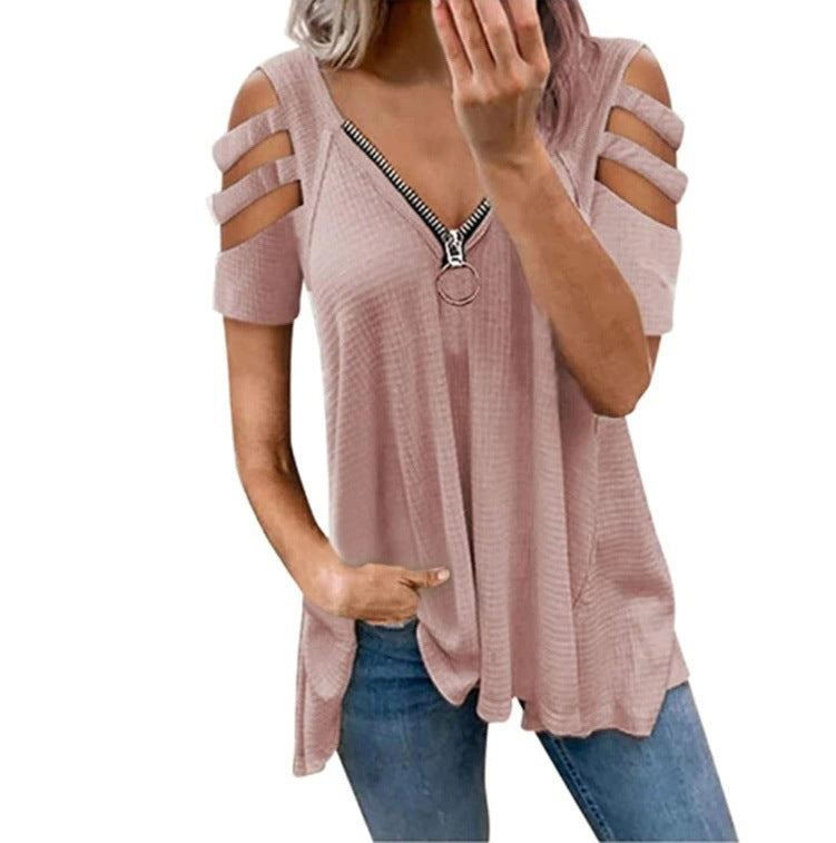 Dames pull en tricot avec des manches à découpes tendance Chic und Stil