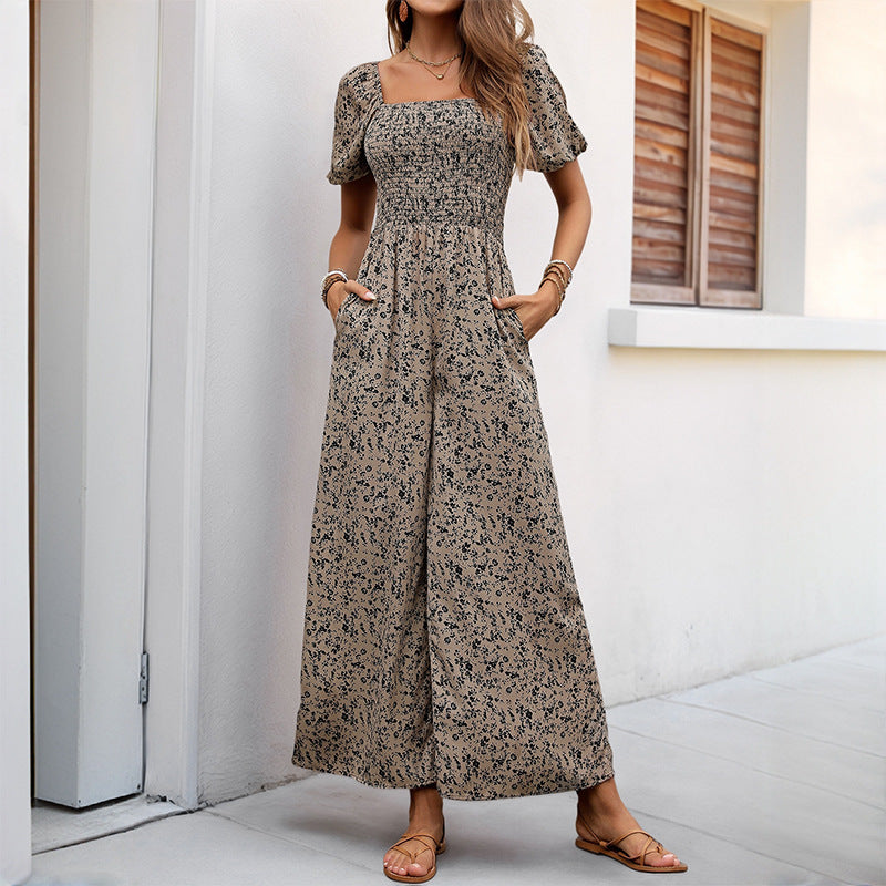 Dames Robe Maxi Longue avec haut froncé et poches Chic und Stil