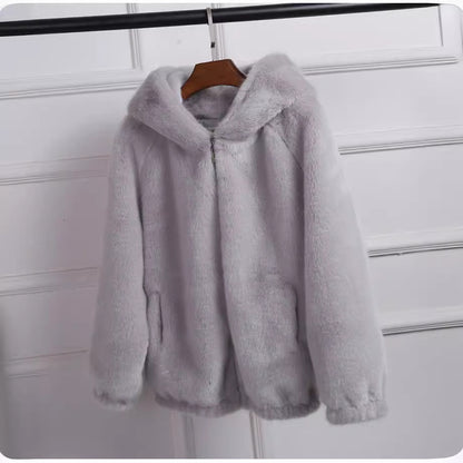 Ladies Stylish Chic Soft Hooded Jacket