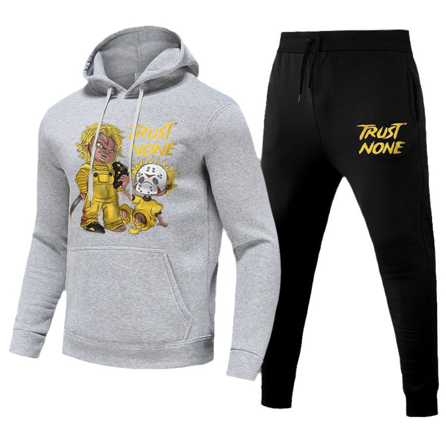Women's hoodie and jogging pants set with creative print design Chic und Stil