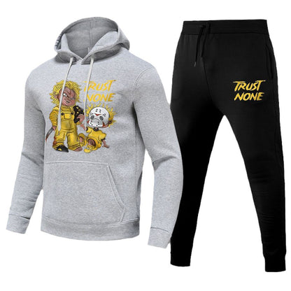 Women's hoodie and jogging pants set with creative print design Chic und Stil