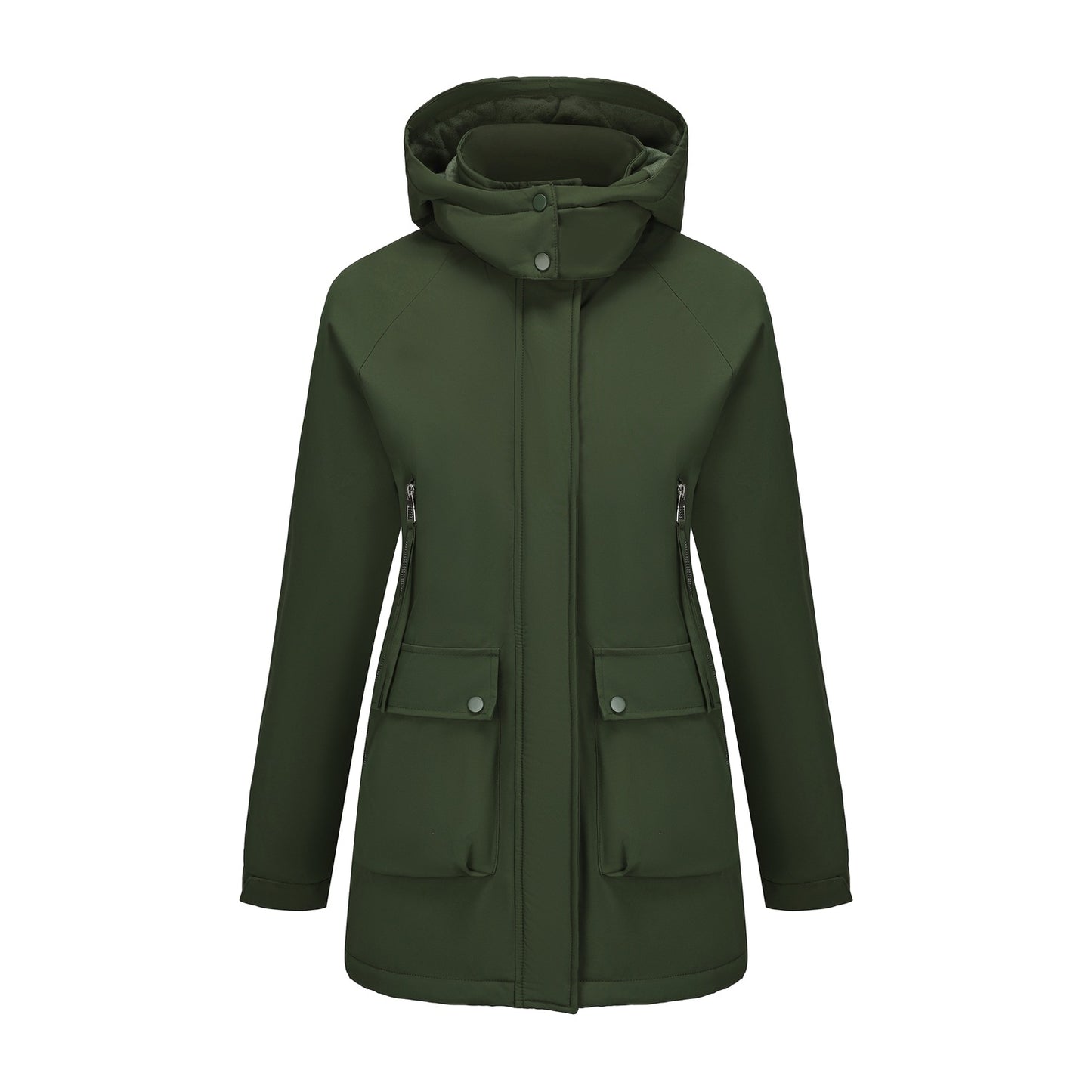 Functional jacket for women with removable hood and practical pockets Chic and Style