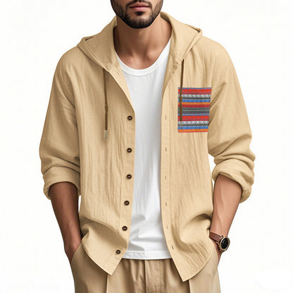 Veste à capuche décontractée pour hommes avec motif coloré et boutons pratiques Chic und Stil