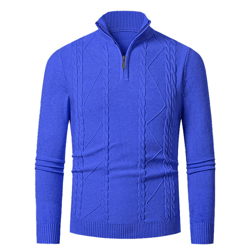 Knitted pullover for men with high collar and cable pattern Chic and Style