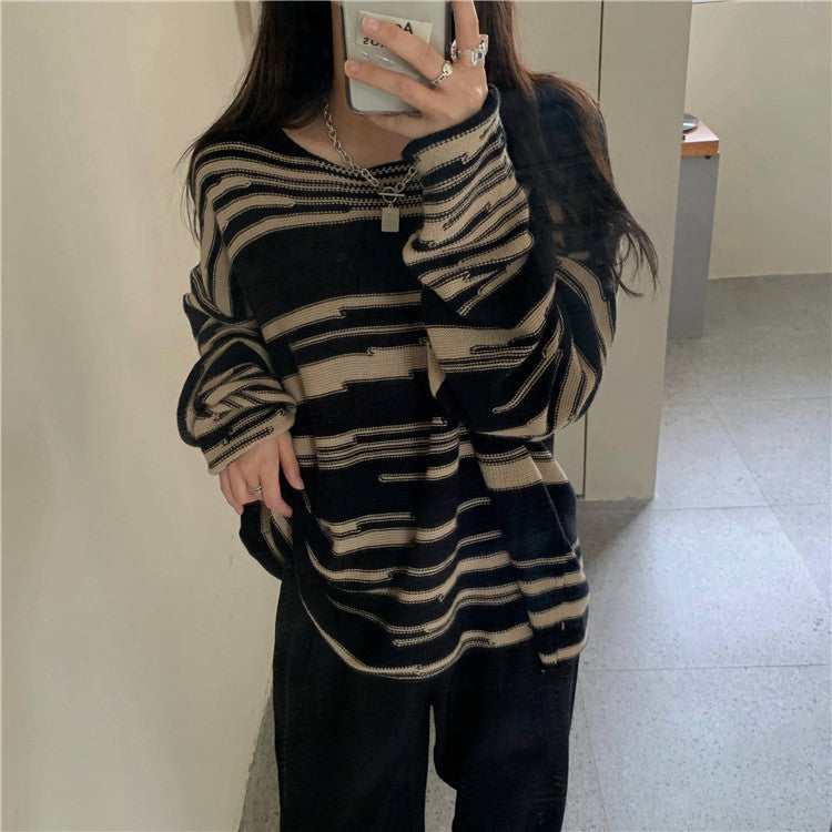 Pull en tricot pour femmes avec un élégant motif rayé et une coupe décontractée Chic und Stil