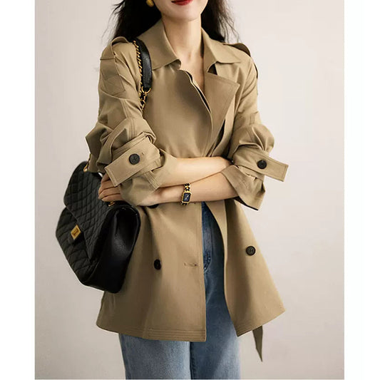 Manteau de trench utilitaire double couche contemporain pour femmes Chic und Stil