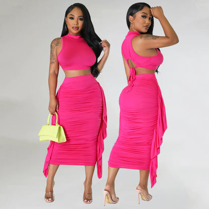 High Waist Bodycon Dress and Crop Top Set for Women Chic and Stylish