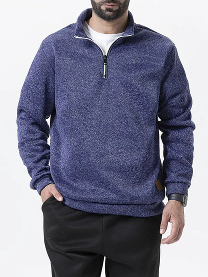 Men's fleece pullover with half zipper Chic and Style