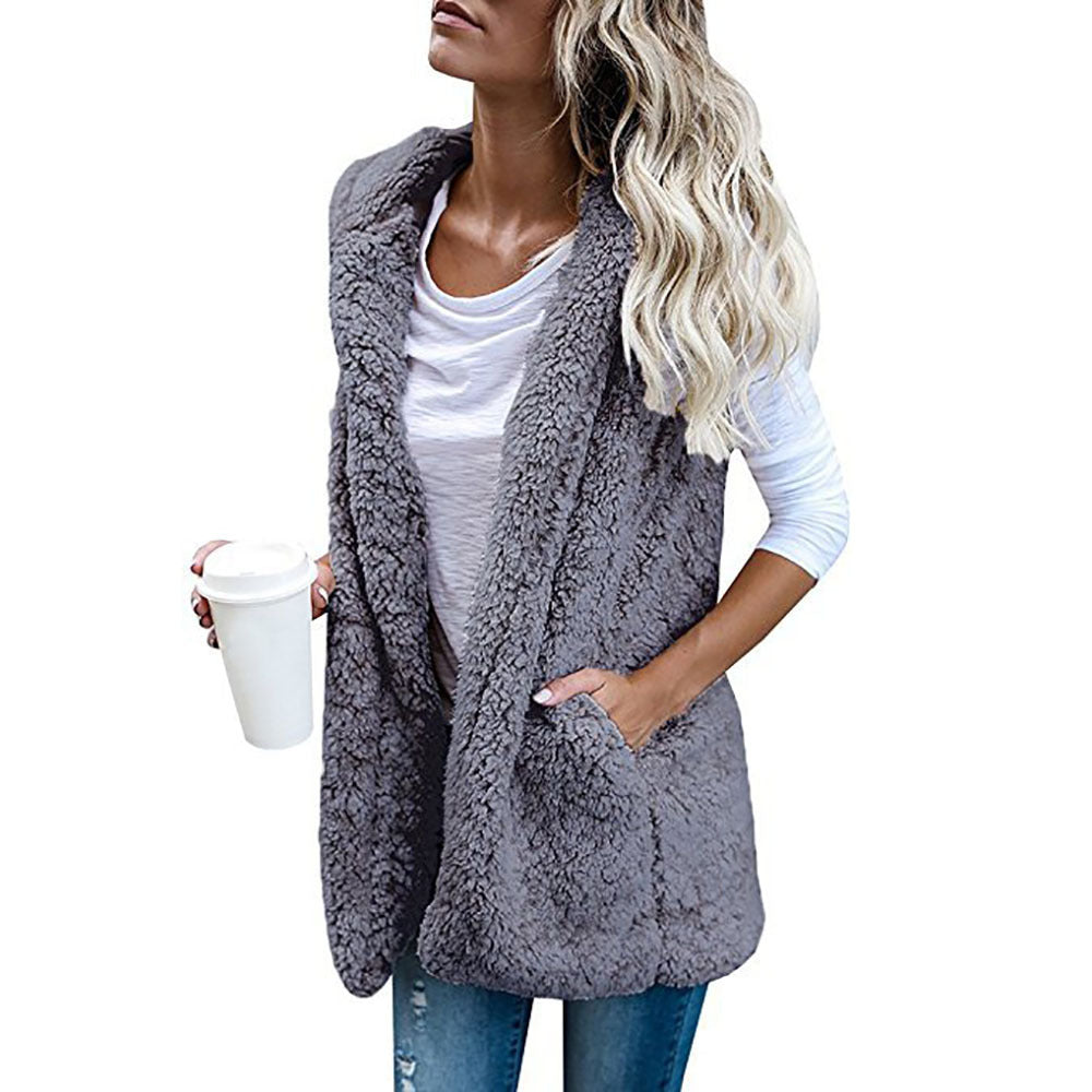 Dames Douce Gilet en Fleece avec poches pratiques et coupe ouverte Chic und Stil