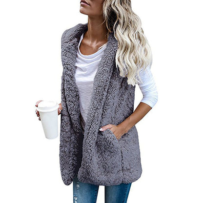 Dames Douce Gilet en Fleece avec poches pratiques et coupe ouverte Chic und Stil