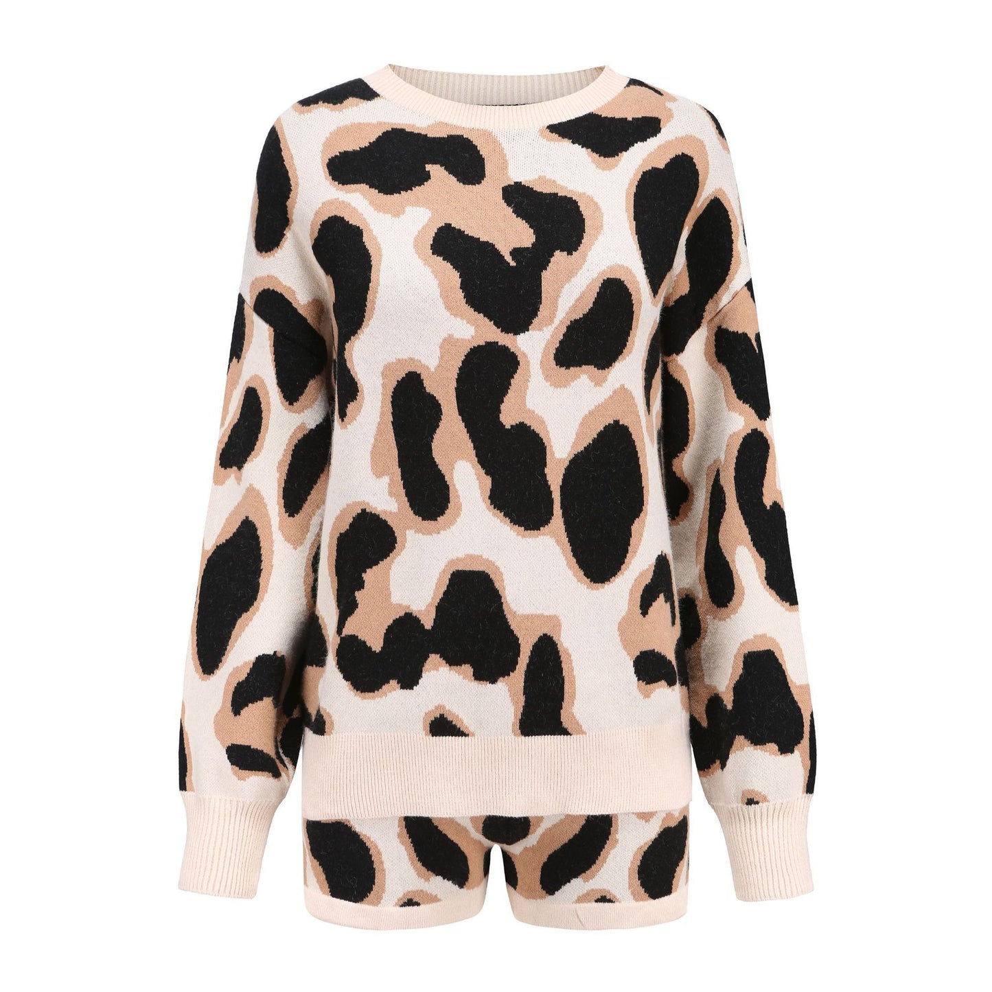 Pull en tricot confortable pour femmes à motif léopard Chic und Stil