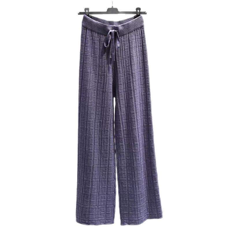 Loose linen pants for women with elastic waistband and striped design Chic und Stil