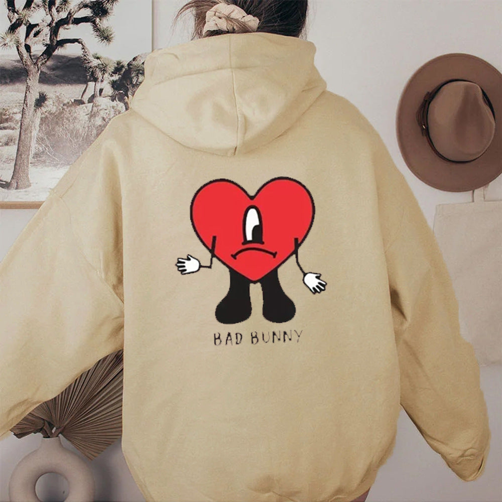 Pull à capuche pour femmes avec motif cœur créatif Chic und Stil