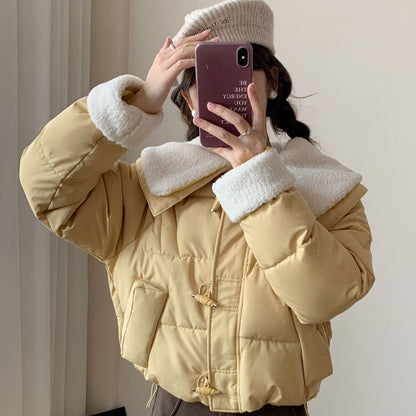 Dames Duvet doux avec col en fausse fourrure amovible Chic und Stil