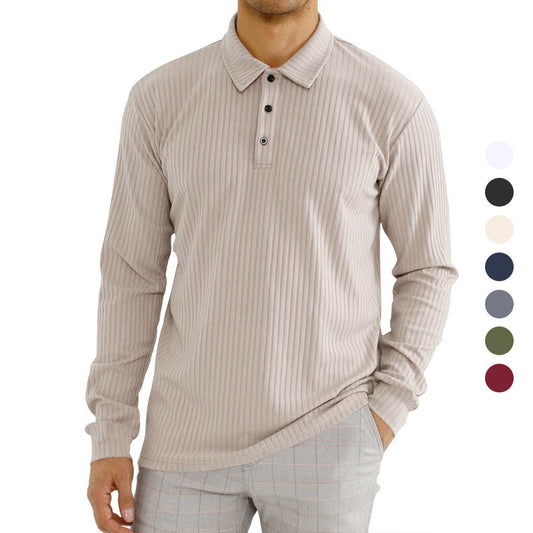 Men's Long Sleeve Polo with Structured Design Chic and Style