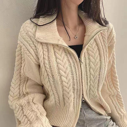 Dames cardigan avec fermeture éclair de haute qualité Chic und Stil