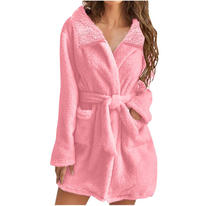 Ladies Cozy Polar Fleece Robe Chic and Style