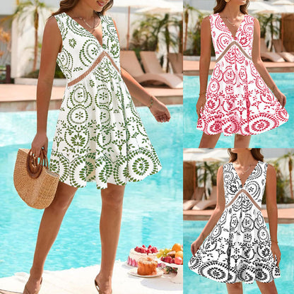 Femme Robe de plage à imprimé floral bohème Chic und Stil