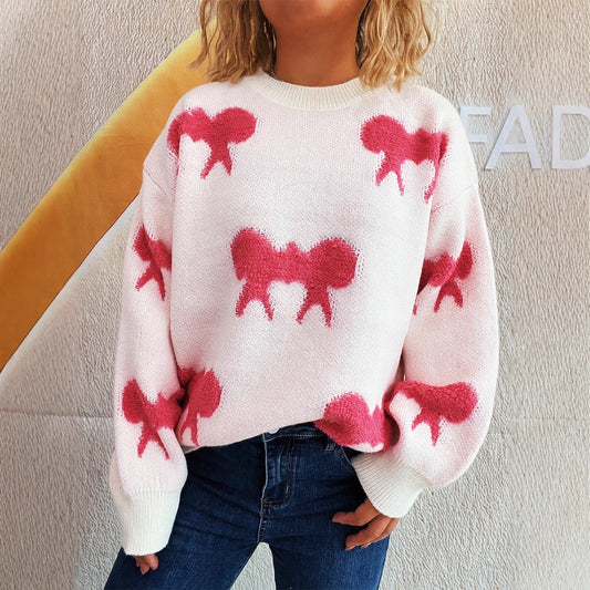 Pull femme avec motif ludique et coupe décontractée Chic und Stil
