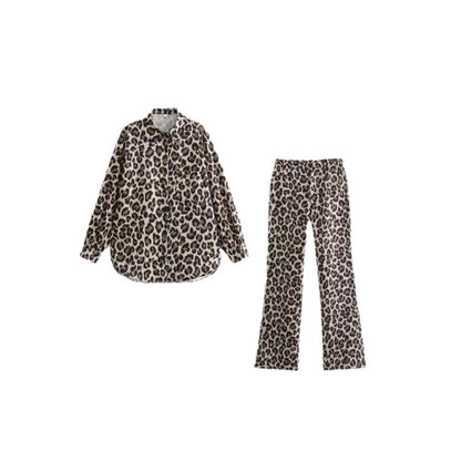 Chic and Style Women's Wide Leg Leopard Print Pants