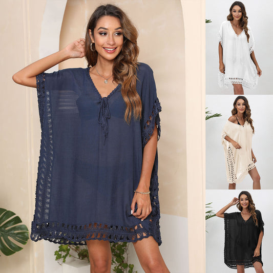 Dames Robe Boho Crochet Légère Chic und Stil