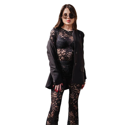 Dames Élégant Ensemble en Dentelle Chic und Stil