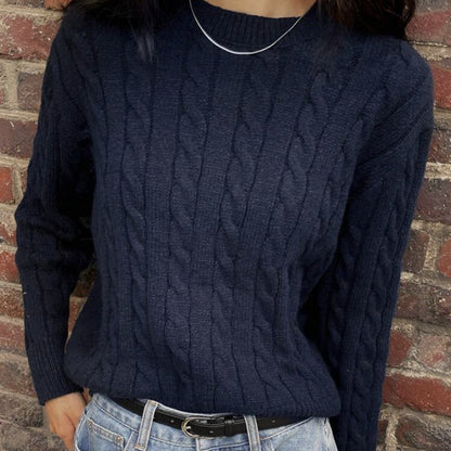 Pull en gros tricot pour dames avec motif en torsades et manches larges Chic und Stil