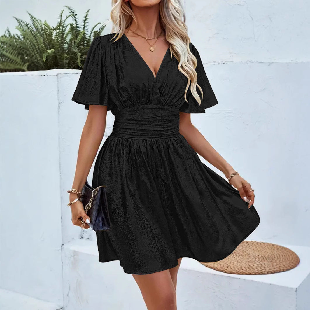 Dames Élégant Flared Mini Robe Chic und Stil